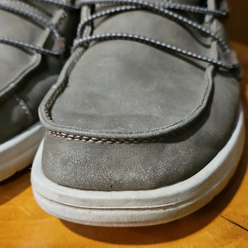 Hey Dude Eloise High Top Shoes Slip On Sneakers Grey Brown Taupe Size 7 Size 38 - Picture 8 of 16